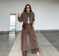 MOCHA LACE DENIM SET