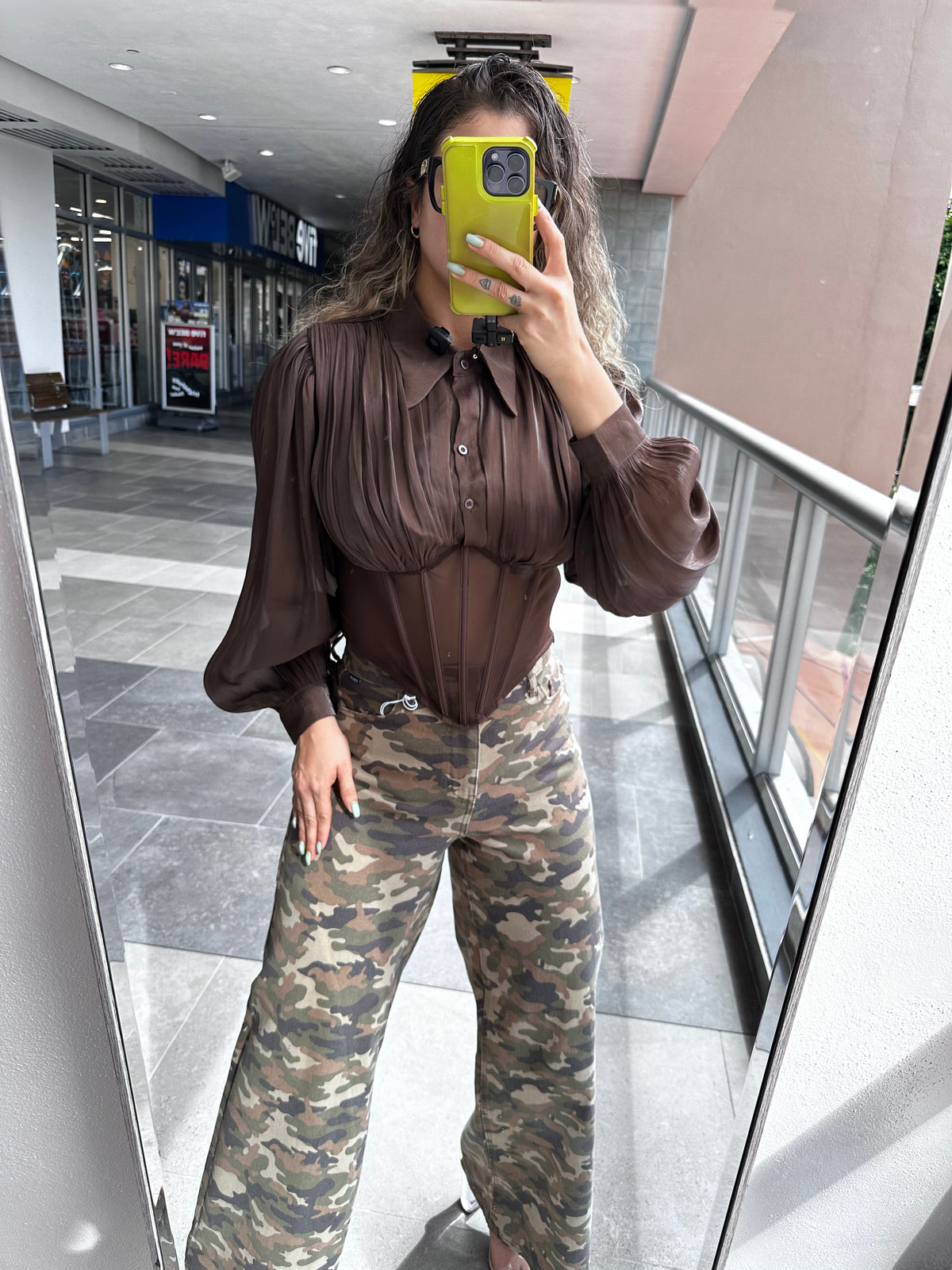MOCHA CORSET BLOUSE