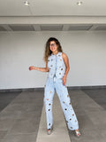 DENIM HOOPS SET STRECH